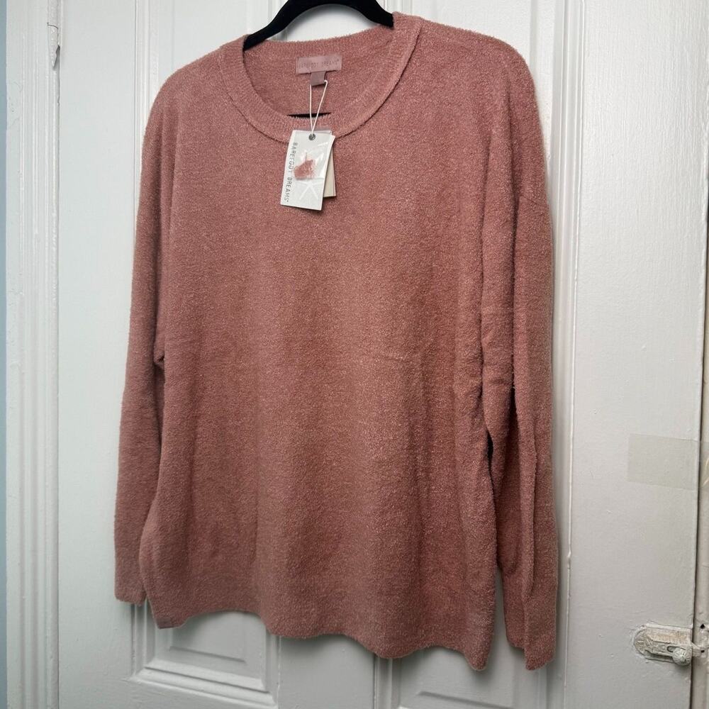 Barefoot Dreams CozyChic Lite Pullover Petite Large Wild Rose NWT